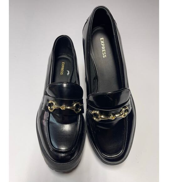 Express Loafers Platform black size 10 M - Picture 2 of 8